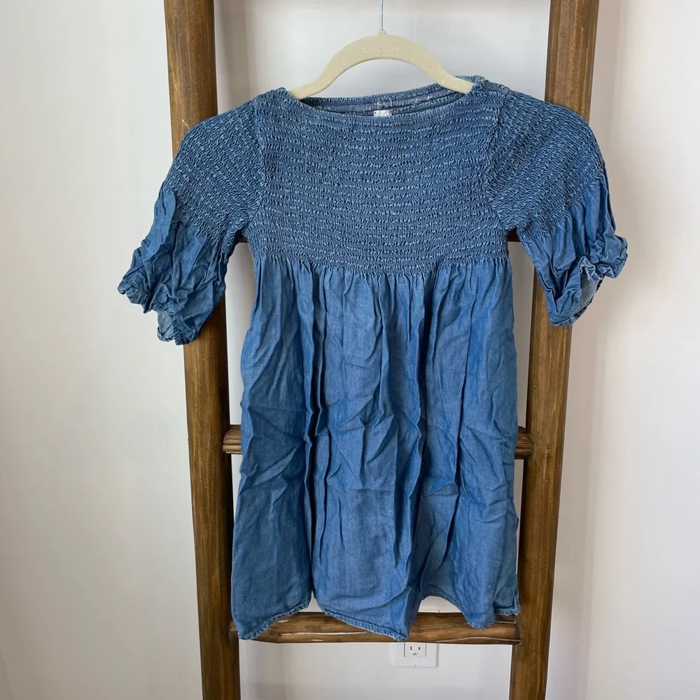 GAP Chambray Toddler Dress with ruched detail